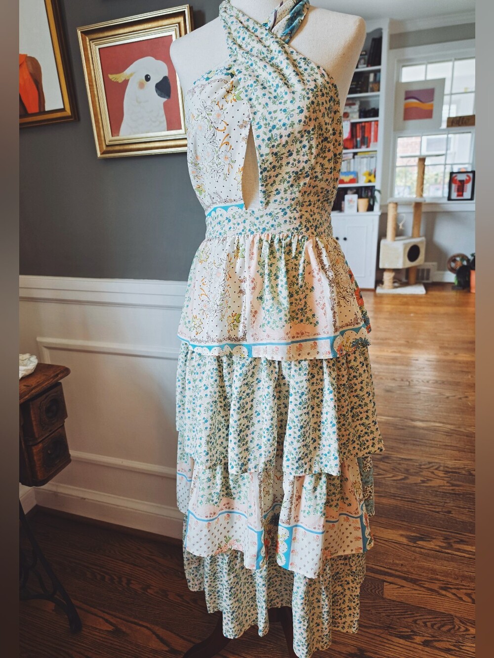 Hunter Bell Berkley Patchwork Halter Dress Size 2